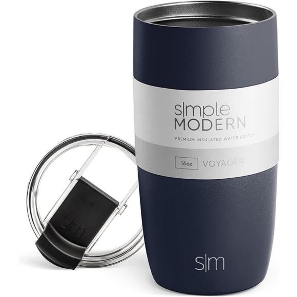 Coffee Mug Tumbler with Clear Flip Lid | Stainless Steel Coffee Thermos